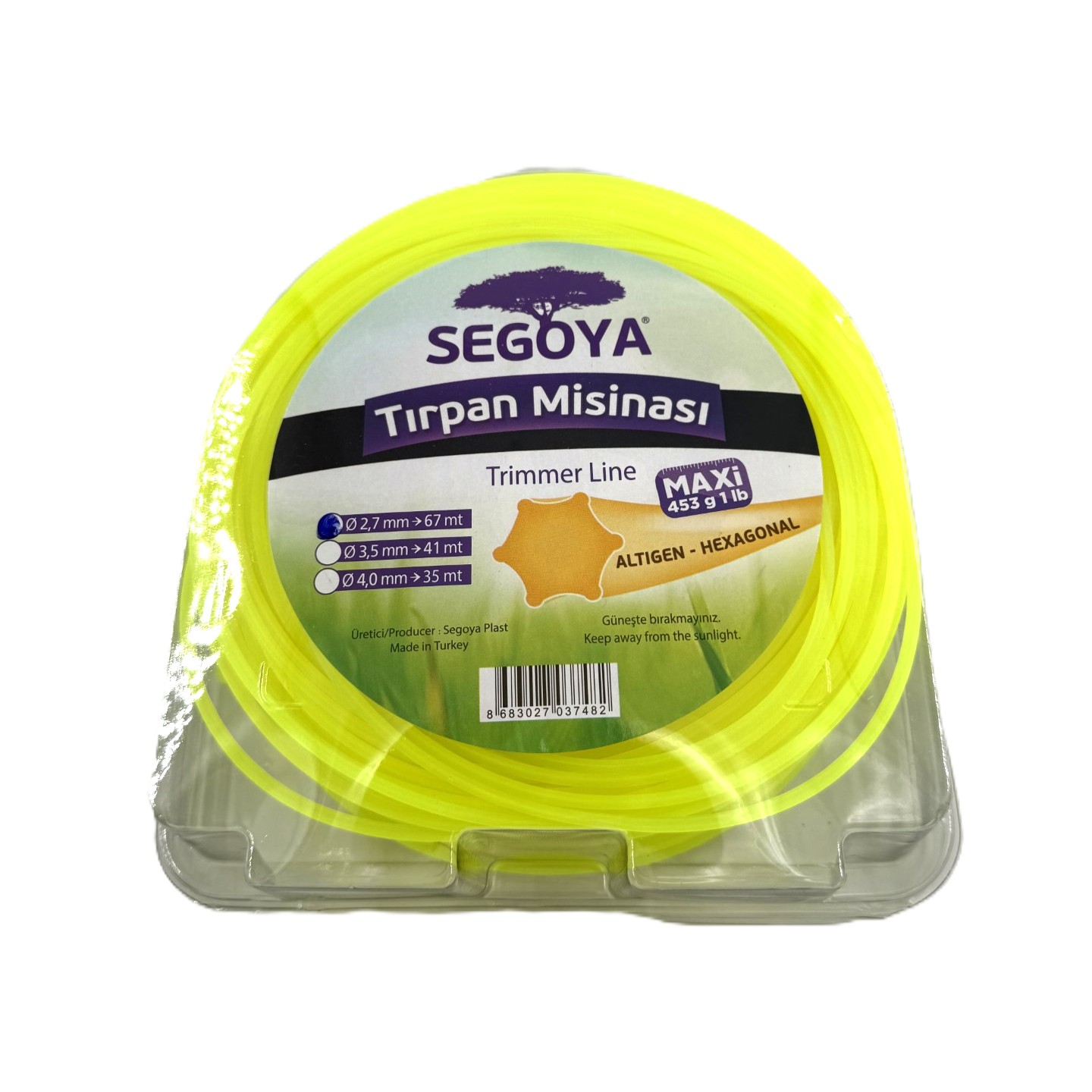 SEGOYA TIRPAN MİSİNA 6 KÖŞE 2.7MM 67MT